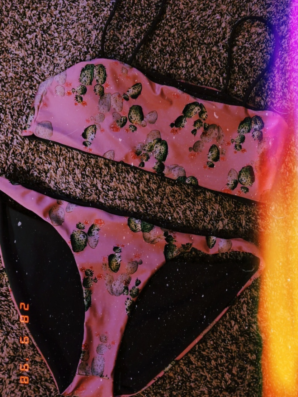 Pink Cactus Print Bikini Set - Picture 3 of 5